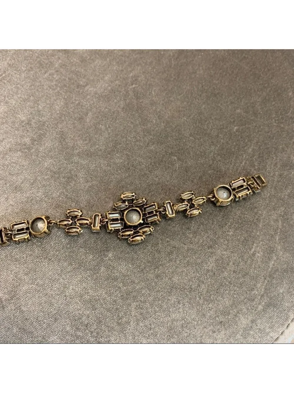 J. Crew Vintage Clear Crystal Rhinestone Bracelet